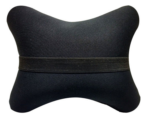 Almofada Apoio Cervical Em Neoprene Para Carro Bulldog Azul