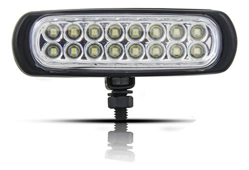 Farol Auxiliar Slim Estrobo Preto 16 Leds 3 Em 1 -branco 12v