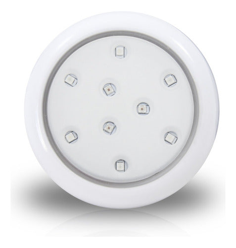 Luminária Piscina Luz Led Azul 80mm 9w Corpo Branco Iluctron