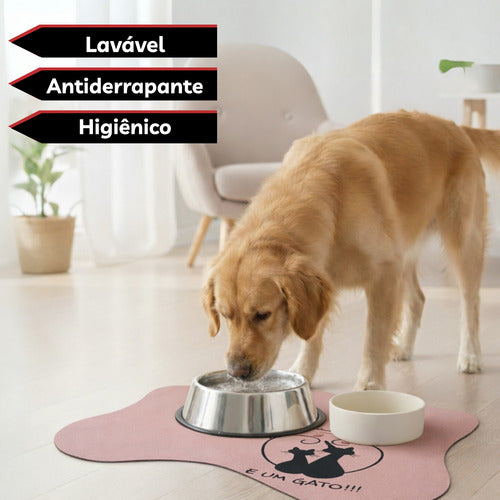 Tapete Comedouro Pet Antiderrapante Americano Cachorro Gato