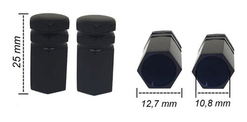 Tampa Válvula Pneu Carro Sextavada Grande - 4pc Várias Cores