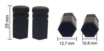Tampa Válvula Pneu Carro Sextavada Grande - 4pc Várias Cores