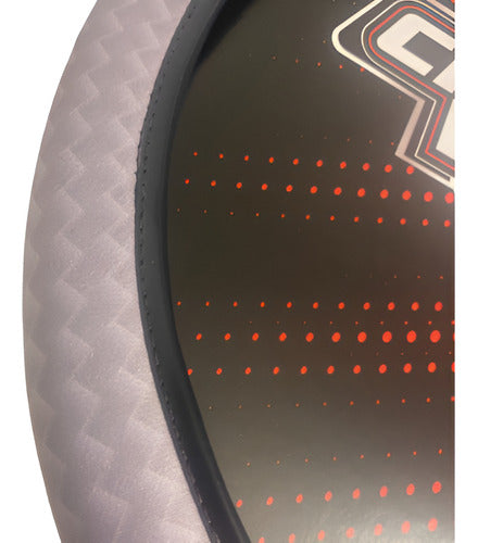 Capa De Volante Em Neoprene Preto - Cinza