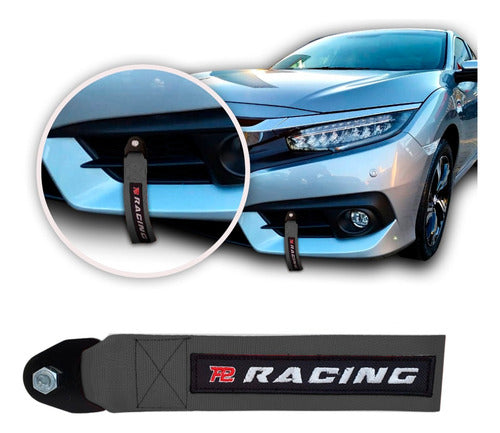 Kit Tow Strap+trava Parachoque+tampa Valvula+parafuso Prata