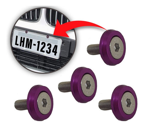 Kit Tow Strap+trava Parachoque+tampa Valvula+parafuso - Roxo