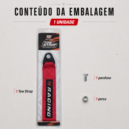 Tow Strap Hook Cinta de Reboque Decorativa Com Engate Parafusado - Várias Cores - P2 Racing