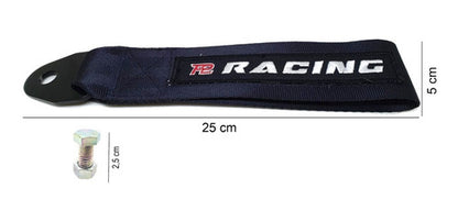 Tow Strap Hook Cinta Reboque Engate Parafusado - Preto