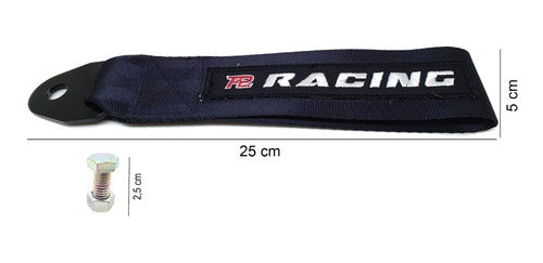 Tow Strap Hook Cinta Reboque Engate Parafusado - Preto