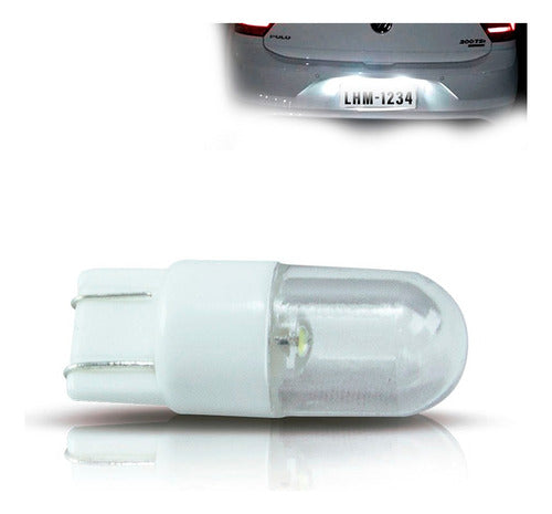 10 Lâmpadas Led Branco Para Carro Esmagada Grande Pingão 12v