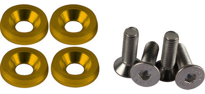 Parafuso / Anilha Placa Carro Anodizado - Amarelo