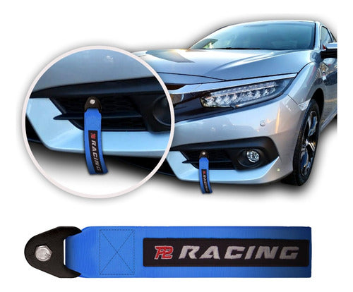 Tow Strap Hook Cinta Reboque Engate Parafusado - Azul