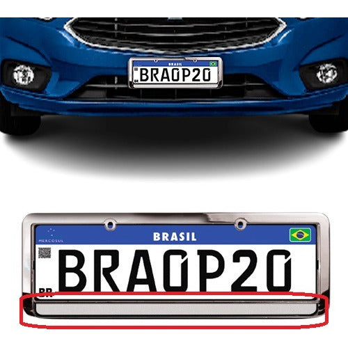 Moldura De Placa Cromada Refletiva (par)