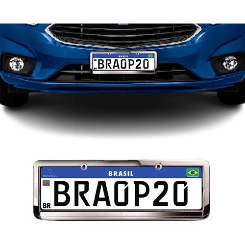 Moldura De Placa Cromada Lisa (par)