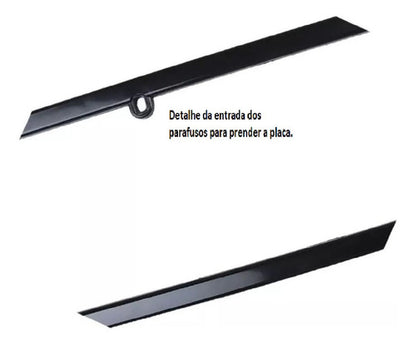 Moldura De Placa Carro Mercosul -universal Preta Lisa - Par