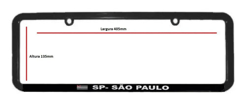 Moldura De Placa Carro Preta Mercosul - Município São Paulo