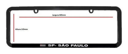 Moldura De Placa Carro Preta Mercosul - Município São Paulo