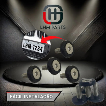 Parafuso / Anilha Placa Carro  Moto Anodizado - Preto