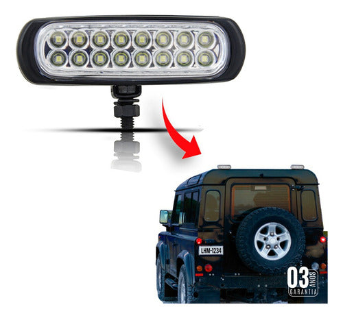 Farol Auxiliar Slim Estrobo Preto 16 Leds 3 Em 1 -branco 12v