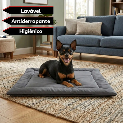 Colchonete Caminha Pet Almofada Cachorro Gato Porte Pequeno Cinza Liso