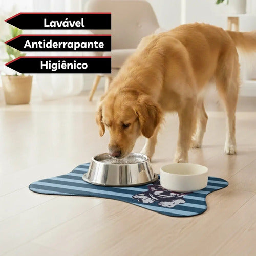Tapete Comedouro Pet Antiderrapante Americano Cachorro Gato