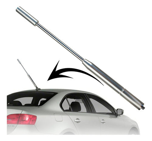 Antena De Teto P/ Carro Universal Haste Alumínio Anodizado