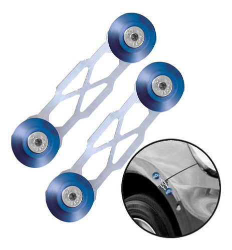 Trava De Para-choque Chapa Prata - Anilha Azul (decorativa)