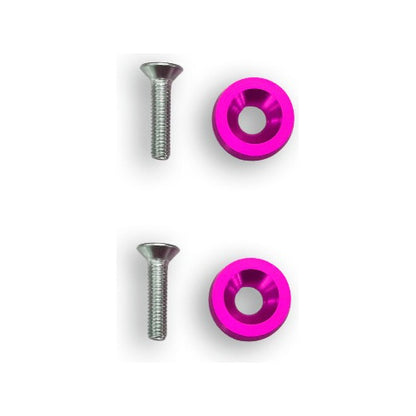 Parafuso De Placa + Tampa De Válvula Moto Redonda - Rosa