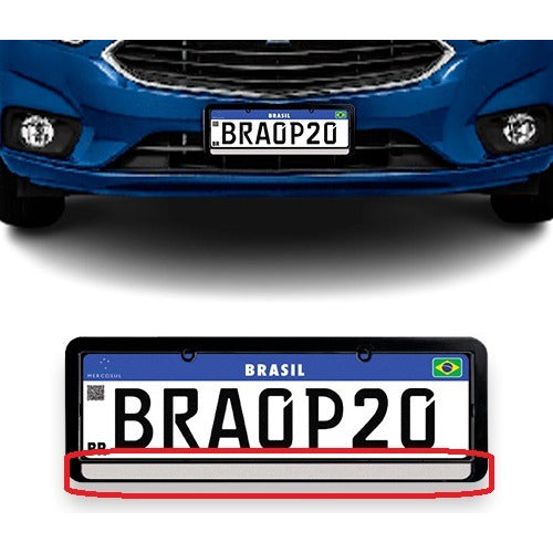 Moldura De Placa Carro -universal Preta Refletiva - Par