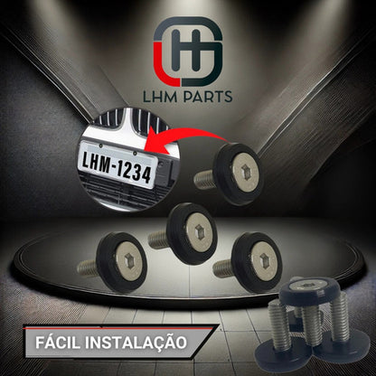 Parafuso / Anilha Placa Carro  Moto Anodizado - Preto