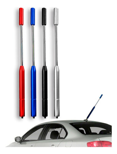 Antena De Teto P/ Carro Universal Haste Alumínio Anodizado
