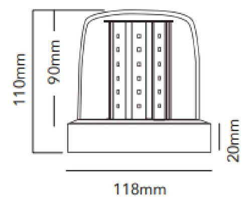 Giroflex Giroled  54 Leds Luz Emergência  12v 24v 10w Âmbar
