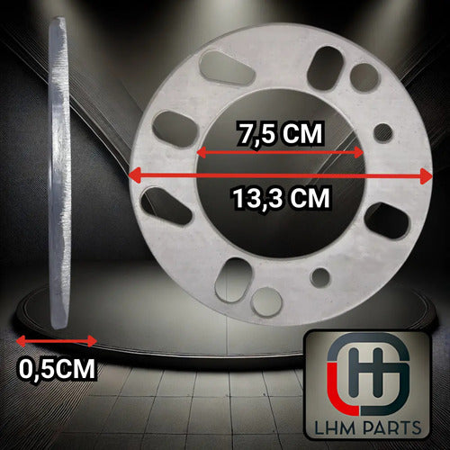 Alargador Espaçador De Rodas Universal 5mm - 2 Unidades