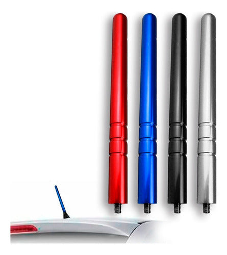 Antena De Teto Para Carro Haste Alumínio Anodizado Tuning