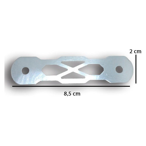 Trava De Para-choque Chapa Prata - Anilha Azul (decorativa)