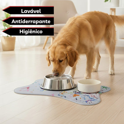 Tapete Comedouro Pet Americano Para Tigelas Cachorro Gato
