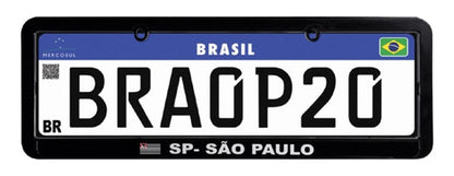 Moldura De Placa Carro Preta Mercosul - Município São Paulo