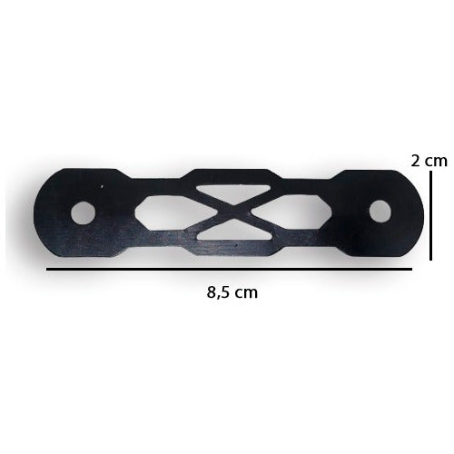 Chapa Alumínio De Reposição Trava Parachoque Preta - 4unid