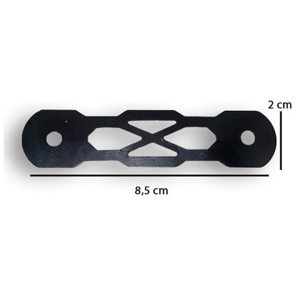 Chapa Alumínio De Reposição Trava Parachoque Preta - 4unid