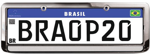 Moldura De Placa Cromada Refletiva (par)