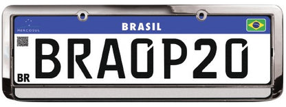 Moldura De Placa Cromada Refletiva (par)