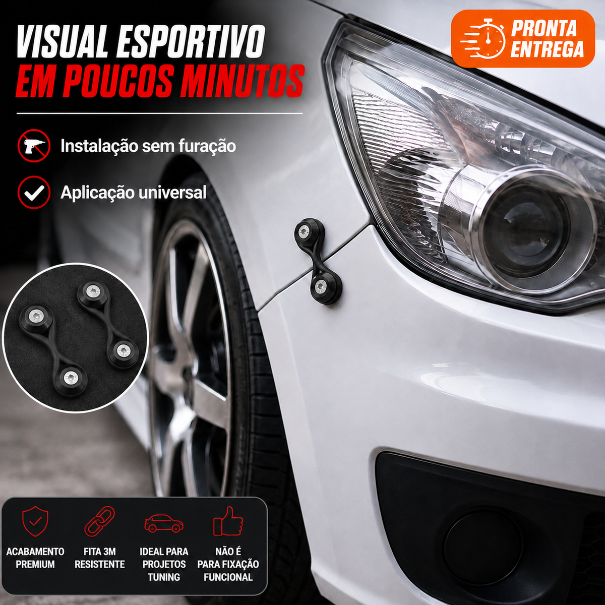 Trava de Para-choque Quick Release Decorativa