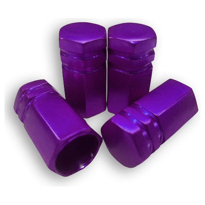 Tampa De Válvula Pneu Carro Sextavada Grande 4pçs - Roxo