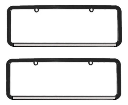 Moldura De Placa Carro -universal Preta Refletiva - Par