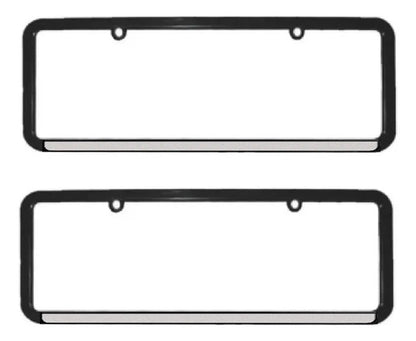 Moldura De Placa Carro -universal Preta Refletiva - Par