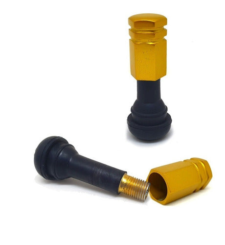 Tampa De Válvula Pneu Carro Sextavada Grande 4pçs - Amarelo