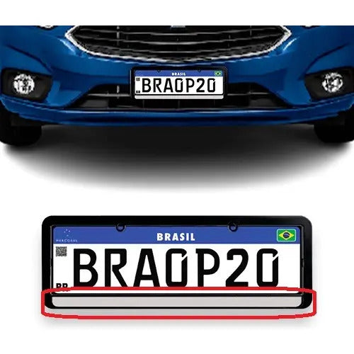 Moldura De Placa Carro -universal Preta Refletiva - Par