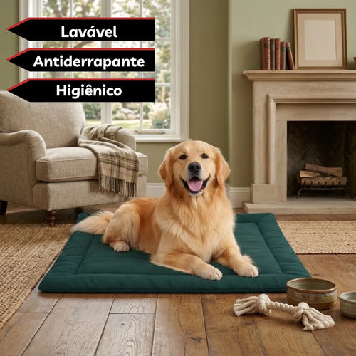 Caminha Pet Porte Grande Almofada Cama Cachorro/gato G Verde Liso
