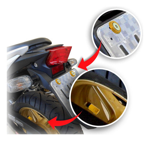 Moto Parafuso De Placa E Tampa Válvula Sextavada - Amarelo