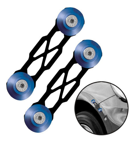 Trava De Para-choque Chapa Preto - Anilha Azul (decorativa)