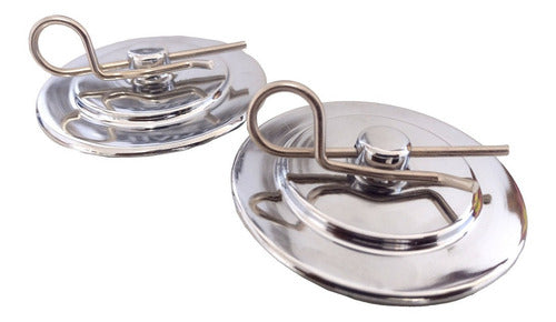 Trava De Capô Aço Cromada (par) Decorativa Tuning